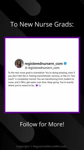 New Grad Nurses in Orientation: You're Doing Great. Keep Going. I know transitioning from student to nurse is tough, but I promise things will get better. You're doing a great job, so hang in there. #nursingschool #nursingstudent #nursesoftiktok #nursetok #nurse 