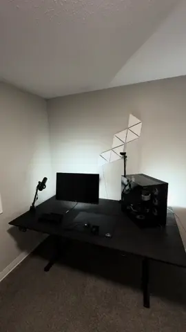 New desktop looks unreal. The setup has so much more room and I can comfortably play video games for sm longer. Lowkey hate these wall lights though, gonnafigure something else out. #compsetup #pcbuild #desksetup #dreamsetup #pcgaming  @WALLHACK 