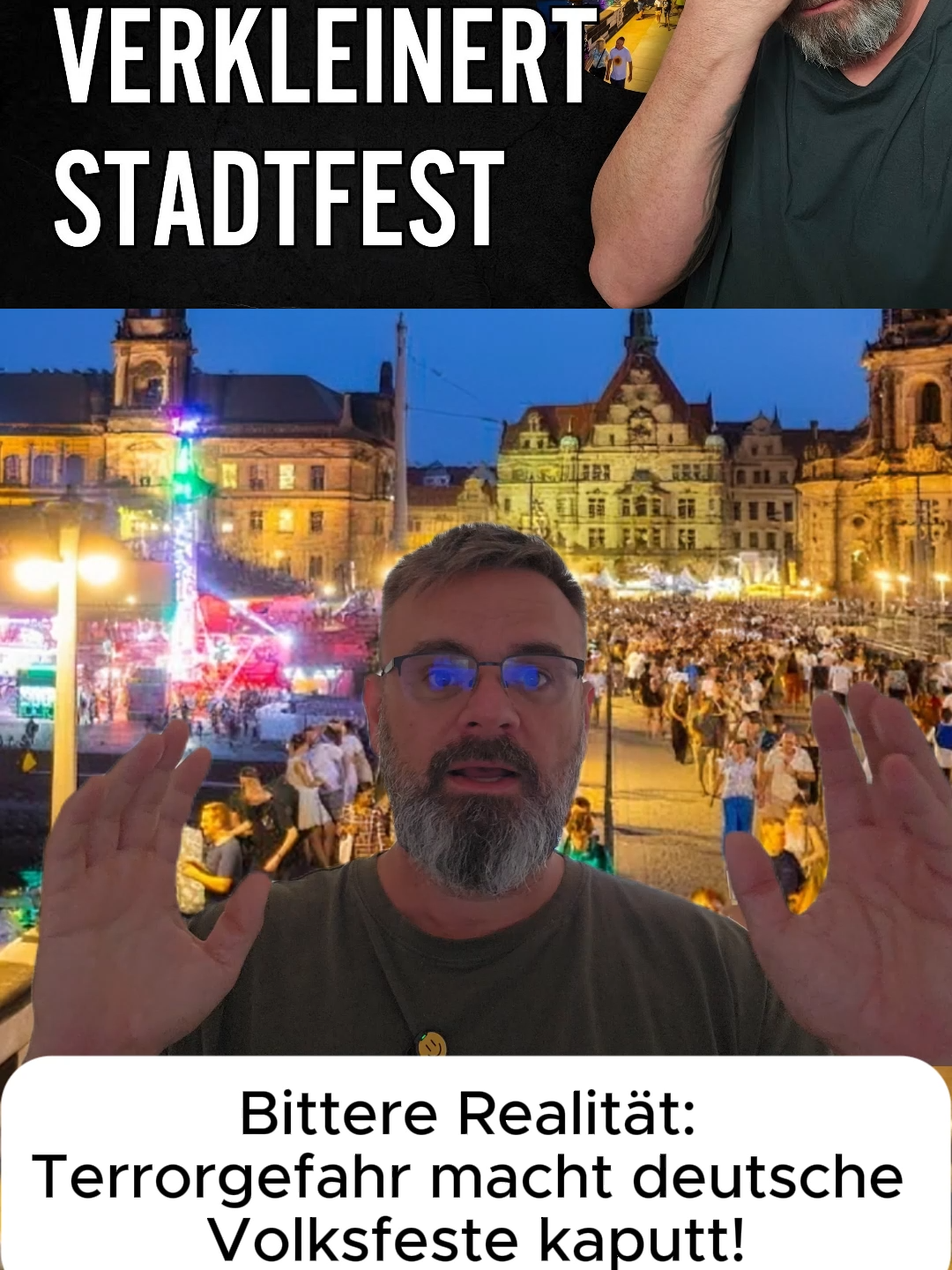 Dresden muss sein Stadtfest massiv verkleinern, ganze Plätze bleiben gesperrt. Millionen fließen in Betonpöller, doch die Freiheit der Bürger bleibt auf der Strecke.