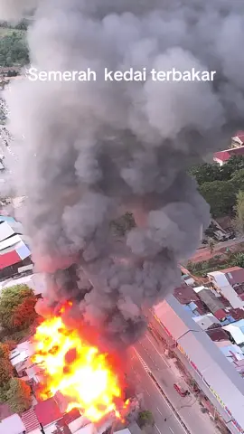 Semerah kedai kayu terbakar ..sekejap je habis#fyp #drone #semerah 