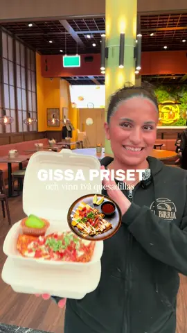 Gissa priset & vinn två quesadillas 😮‍💨 #stockholm #restaurant #restaurang #halal #quesadilla #quesadillas #mallofscandinavia 