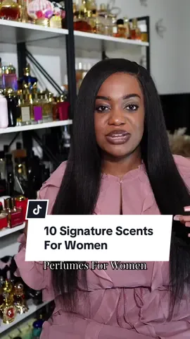 Replying to @Steph Lovah Here’s a list of 10 signature scents for women.  Donna born in Roma @Valentino.Beauty  Prada paradoxe intense @pradabeauty  Very good girl @Carolina Herrera  Libre intense @YSL Beauty  I want choo @Jimmy Choo  Idole power @Lancôme  Burberry Goddess @Burberry  Athalia @Parfums de Marly  Hundred silent ways  Nishane Electric heart  @MICHAEL MALUL LONDON Joy20  #perfumeforwomen #signaturescents #perfumerecommendation #perfumetok #perfume 