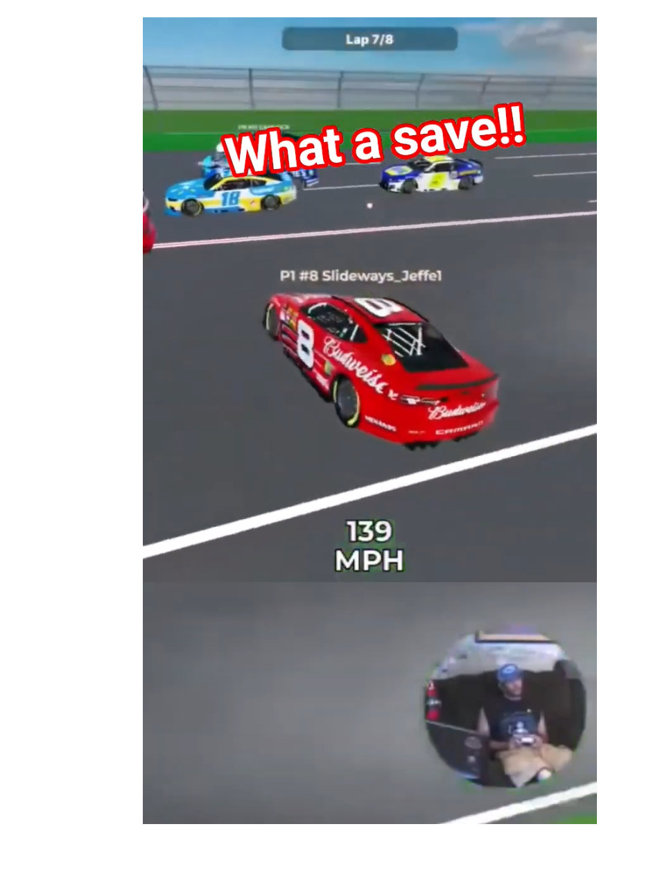 #roblox #nascargame #nascar #fypシ #trending what a save!!!