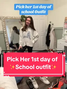 Pick my daughters 1st day of school outfit! #firstdayofschool #fitcheck #helpmechoose #freshmanyear #fashiontiktok 