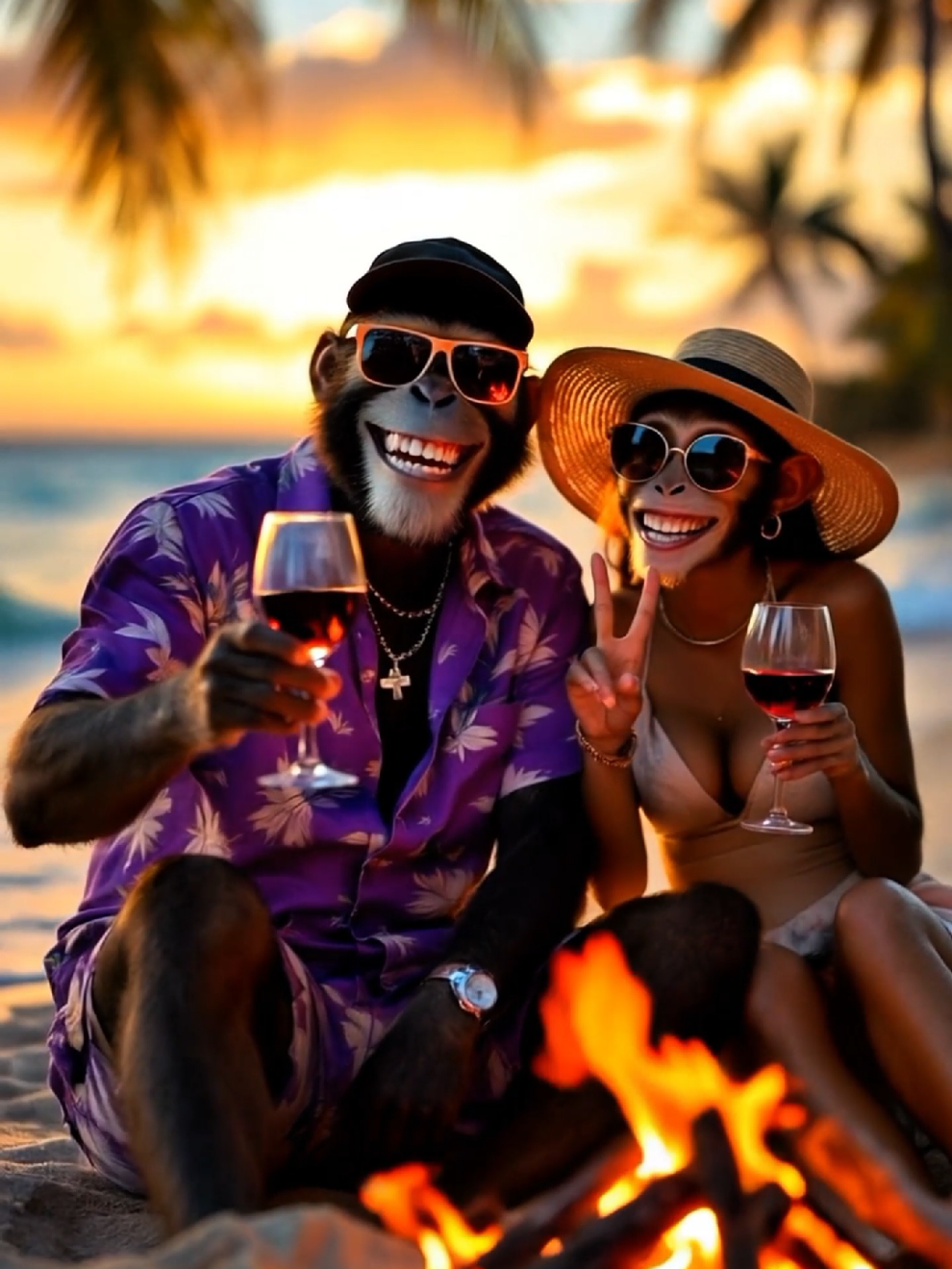 Just us two, sunset and love in the air 🌅🍷 🎥 Made with Nim Video #monkey #rasta #couplegoals #Summer #goodvibes 