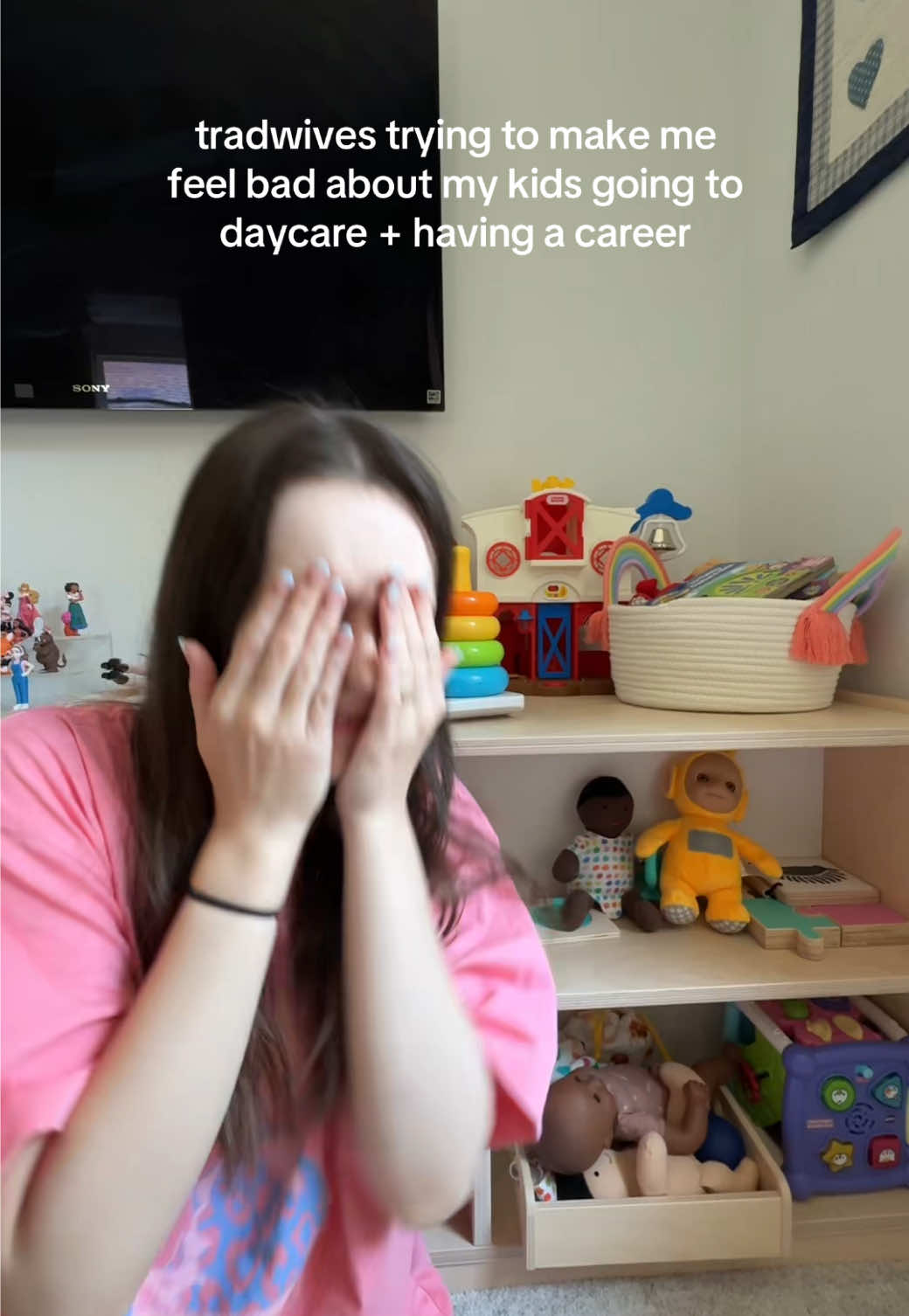like please be serious. god forbid a woman loves her job 😶‍🌫️✌🏻 #workingmom #daycare #tradwife