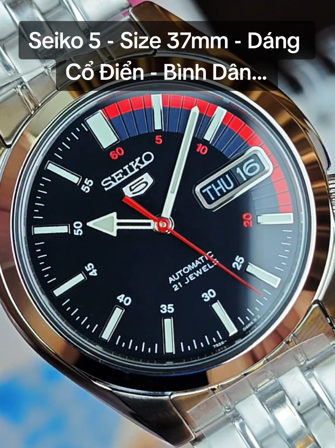 Seiko 5 Bình Dân Giá Rẻ - Size 37mm - Cổ Điển... #seikochinhhang #chuongdonghojapan #chuongdonghodaopho #seiko5chinhhang #donghoseiko5chinhhang