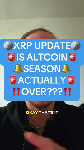 XRP UPDATE!!  IS ALTCOIN SEASON ACTUALLY OVER?! ARE YOU GOING TO DROP OFF LIKE 50% OF PEOPLE OR WILL YOU SEIZE THE OPPORTUNITY AND BUILD WEALTH?  #creatorsearchinsights  #xrparmy #xrp #crypto #xrpnews 