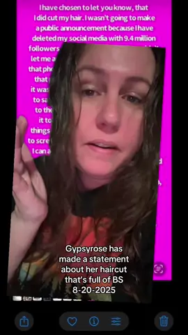 Editing: Was later informed this isn’t Gypsy statement. So. Thoughts? #gypsyrose #gypsyrosehaircut #gypsyroseliedaboutitall #deedeeblanchard #gypsyroseblanchard 