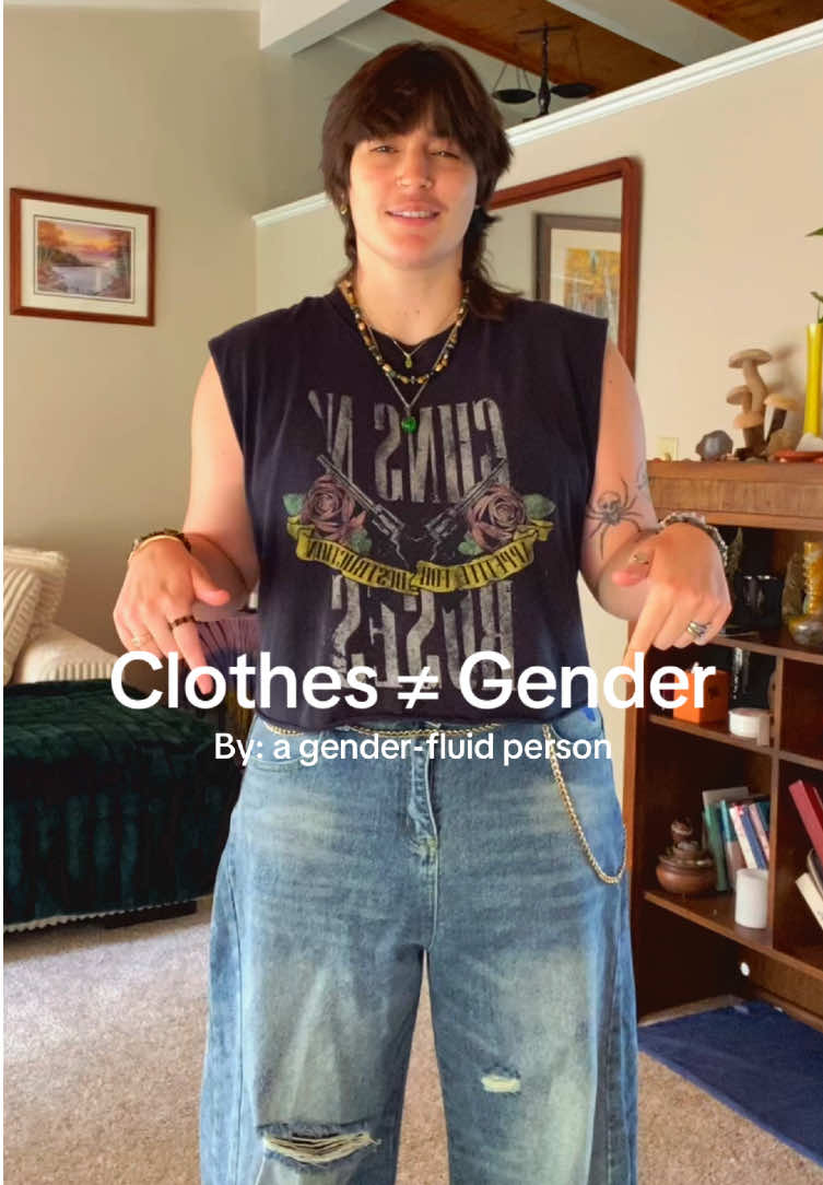 To celebrate the anniversary of my most viral video, here’s a brand-new version.  Clothes ≠ Gender, but they do enhance expression. Which look was your favorite?    #genderfluid #creator #fyp #genderexpression #lgbtq 