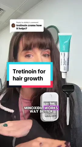 Replying to @dobby Tretinoin and dermarolling are a must 🙌 #hairloss #hairgrowth #femalehairloss #hairthinning #androgenicaalopecia 