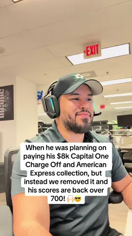 When he was planning on paying his $8k Capital One  Charge Off and American Express collection, but instead we removed it and his scores are back over 700! 🙌🏼😎 #creditcard #creditrepair #credit #creditscore #repo #creditrepairservices #fypシ  #credithacks #credithelp #creditispower 