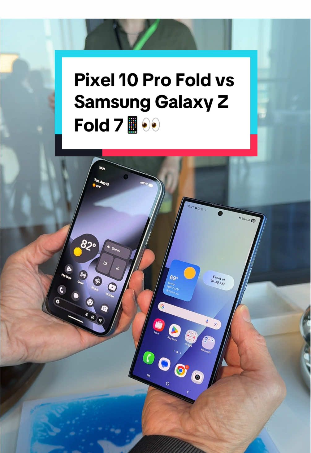 Pixel 10 Pro Fold vs Samsung Galaxy Z Fold 7: which foldable are you choosing?👀📱😉 #foldable #pixel10profold #galaxyzfold7 #versus #techtok 