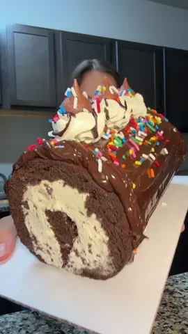 My baby daddy finally moved out and we hit 30k! 😭 Let’s celebrate with this Oreo ice cream fudge cake roll! 😋   #icecream #dessert #chocolate #mukbang #fyp 