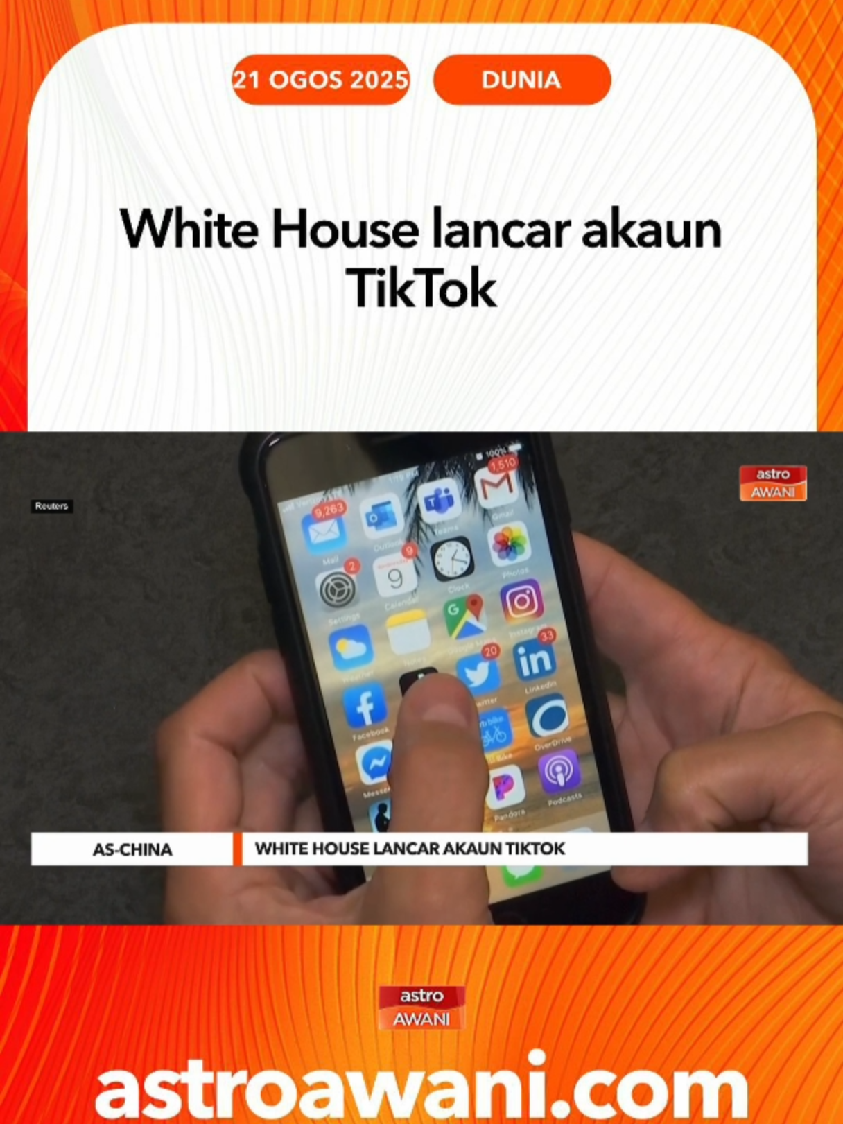 White House melancarkan akaun rasmi TikTok untuk bantu kempen Donald Trump, meskipun aplikasi itu masih dianggap ancaman keselamatan oleh penggubal undang-undang Amerika Syarikat. #AWANInews