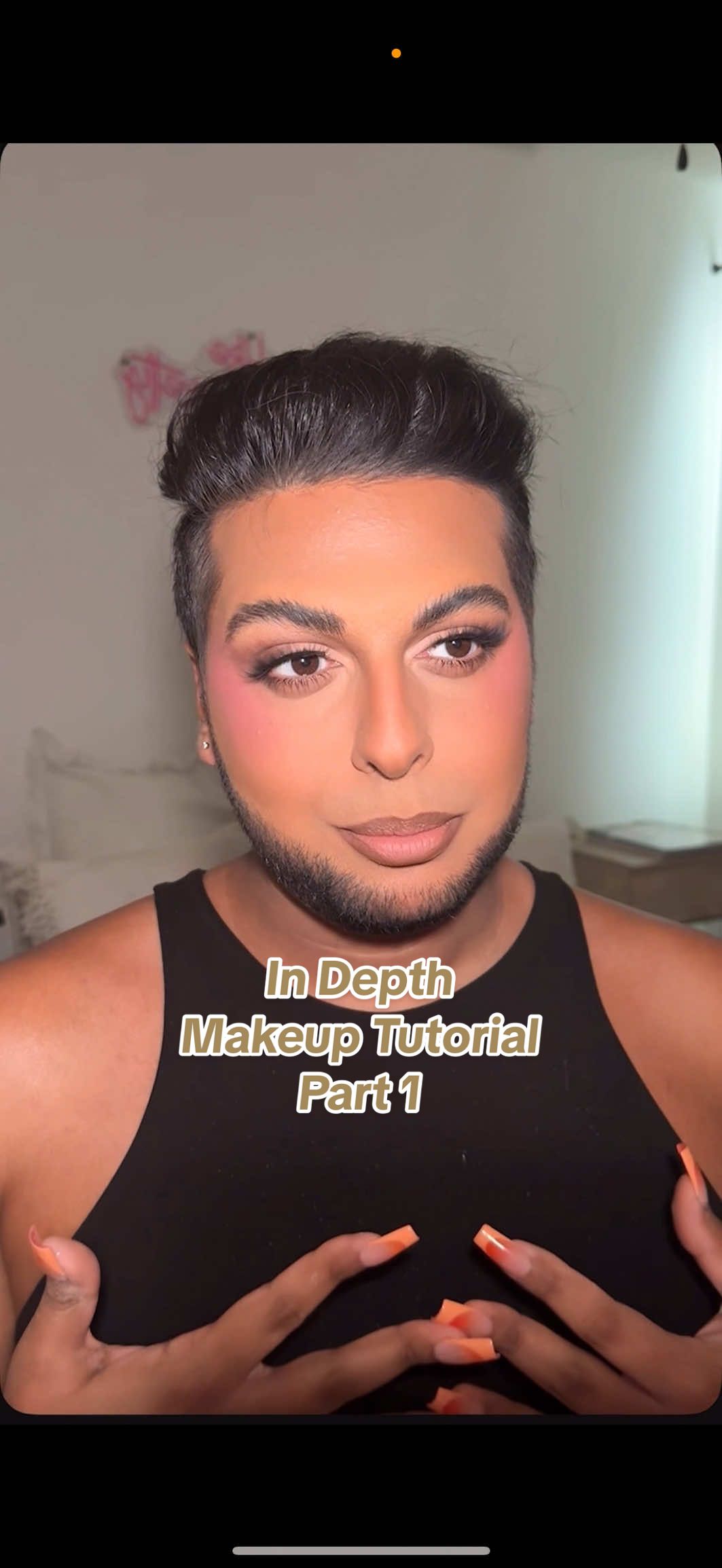 Replying to @Devi Sukhram let’s do an in depth full beat makeup tutorial! I’m going to show you step by step how I get my signature soft glam makeup look.  Makeup really is practice makes perfect so save this video for later, practice with me, and you’re gonna look gorgeous 🩷 Products: @Huda Beauty color corrector in mango @ONE SIZE BEAUTY powder foundation #hudabeautyfoundation in shades 330 and 420 mixed. I can’t wait for her to come out with new shades soon @LYS Beauty bronzing stick in shade courage #hudabeauty blush in shade strawberries and cream @Kylie Cosmetics concealer in shade 7N @Estée Lauder double wear concealer shade 4N #makeuptutorials #malemua #brownskinmakeup 