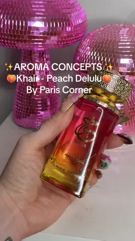 Thank you @AROMA CONCEPTS FL ✨😮‍💨 . Do you plan on trying this? Let me know in the comments 🍑✨ . #pariscornerperfumes #aromaconcepts #peachdelulu #perfumereview #perfumeaddict 