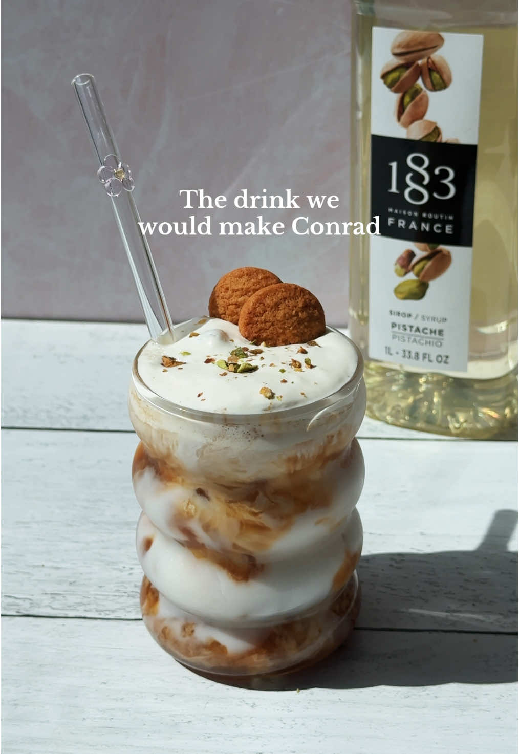Sorry Jeremiah, this one’s not your season 💔 Pretty drinks are for Conrad only 🌊 #CoffeeLovers #1883syrups #barista #coffeeshop #coffeelove #latte #SummerITurnedPretty
