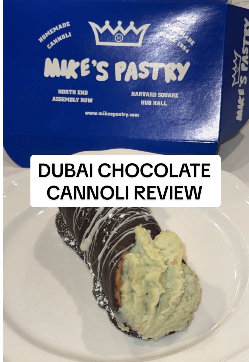 @Mikes Pastry Inc have loved you for 28 years but this was an unreal ADDITION! #dubaichocolate #foryoupage #mikespastry #cannoli #boston 