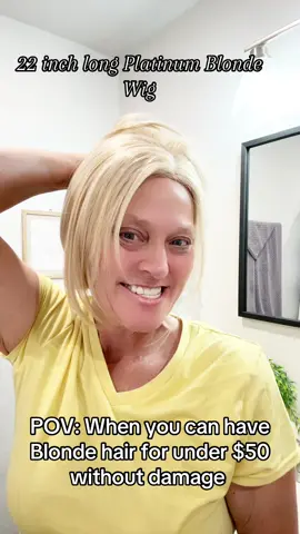 I’m obsessed over this wig! Lace front, I have that blonde hair I want without all of the upkeep and damage from products to get it! And the sale is amazin! #wig #blondewig #platinumblonde #hairday #hairtok 