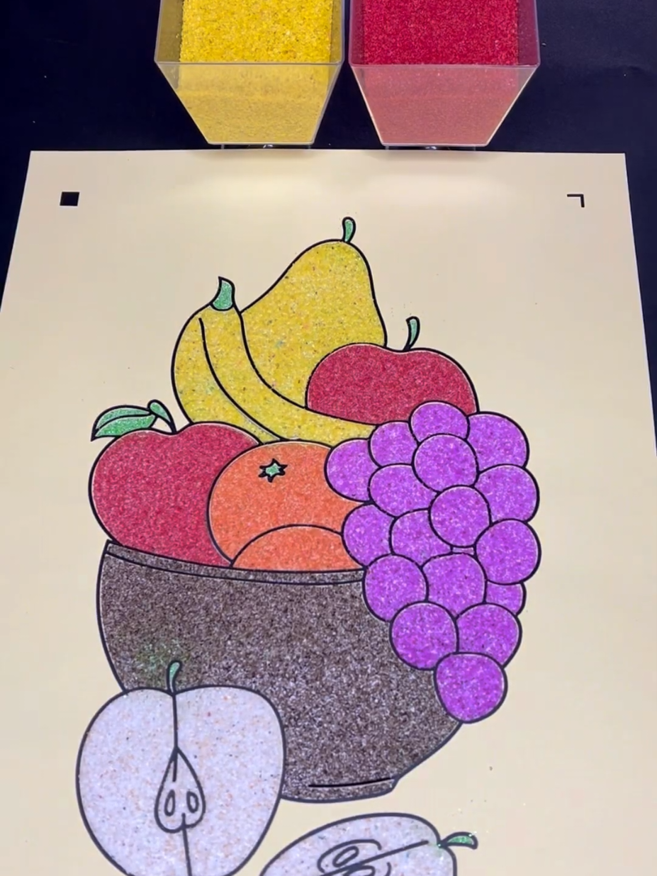 Colorful bites of happiness 🍎🍇🍊✨asmr #satisfying #fruitart #colorfulfood sandart #sandasmr #foryou 