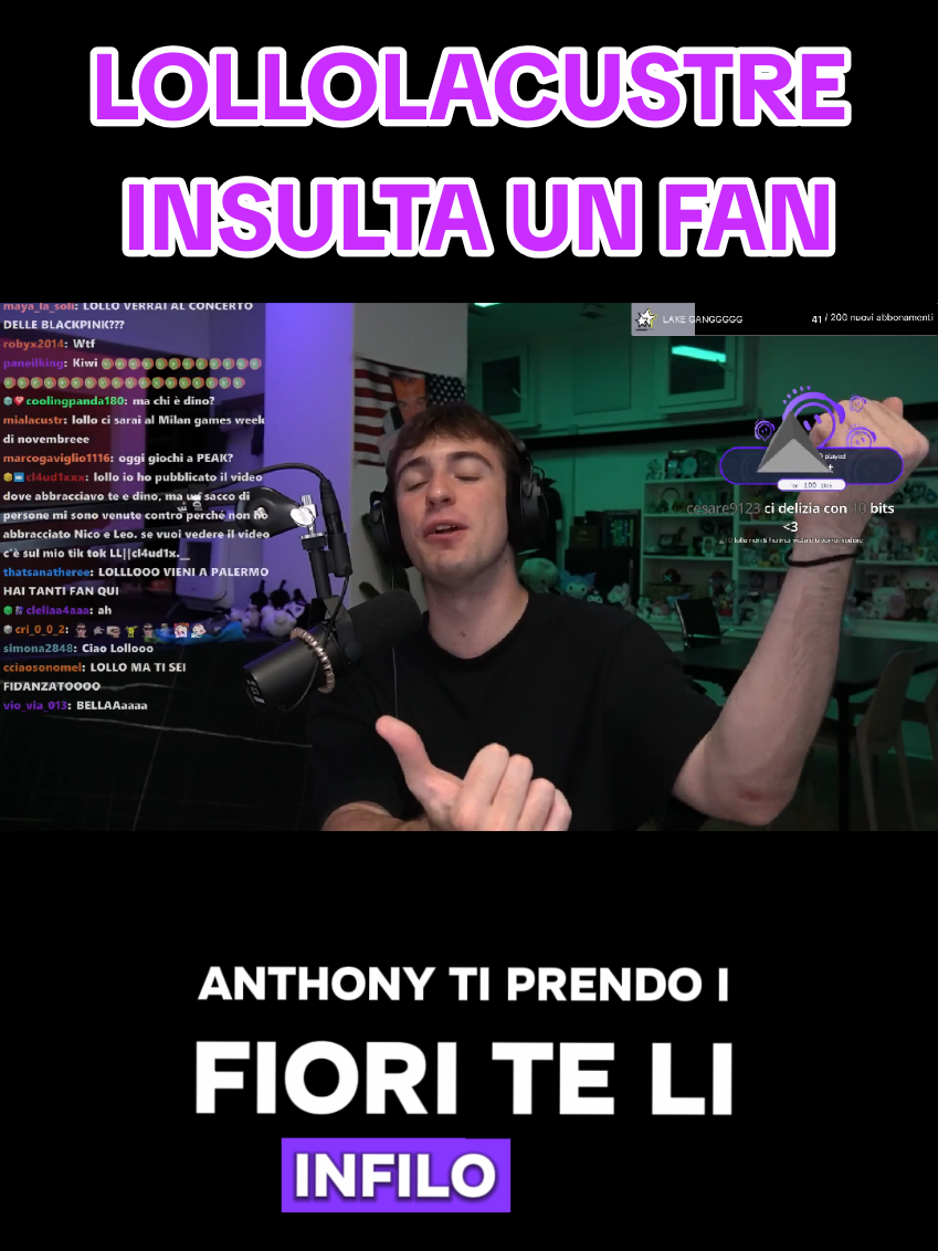 #lollolacustre parla di #fiori su ##twtich ma #impazzisce e #insulta un fan