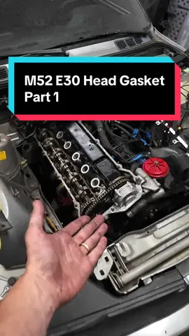 Head gasket job on a clients M52 swapped BMW E30 and prepping it for a turbo! Part 1. #headgasket #tiktokautocampaign #cartok #carmaintenance #bmw 