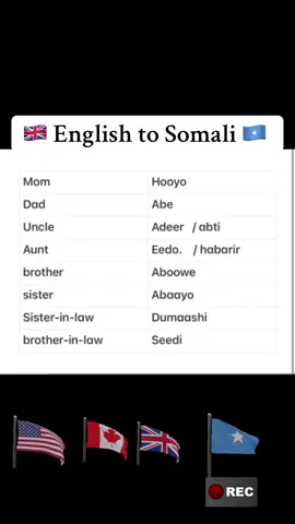 English — Somali  | common phrases for daily use ✅  #abdirahman5261 #somalicanada_life🇨🇦 #somaliuk🇬🇧🇸🇴 #somaliusa🇺🇸🇸🇴🇸🇴#somalikenyan🇸🇴🇰🇪🔥islii 