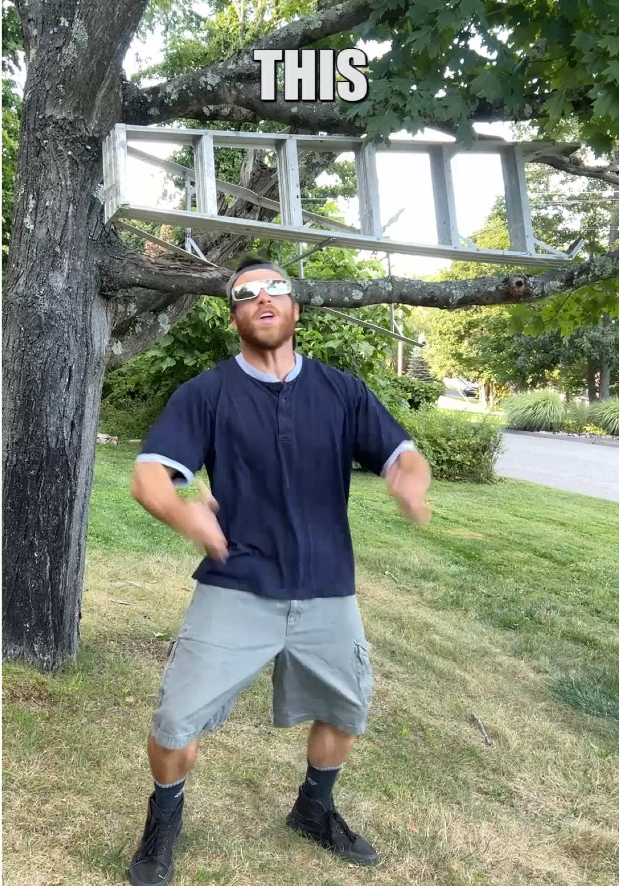 THIS!! is how i got my LADDER down from a TREE #fyp #foryou #funnyvideos #haha 