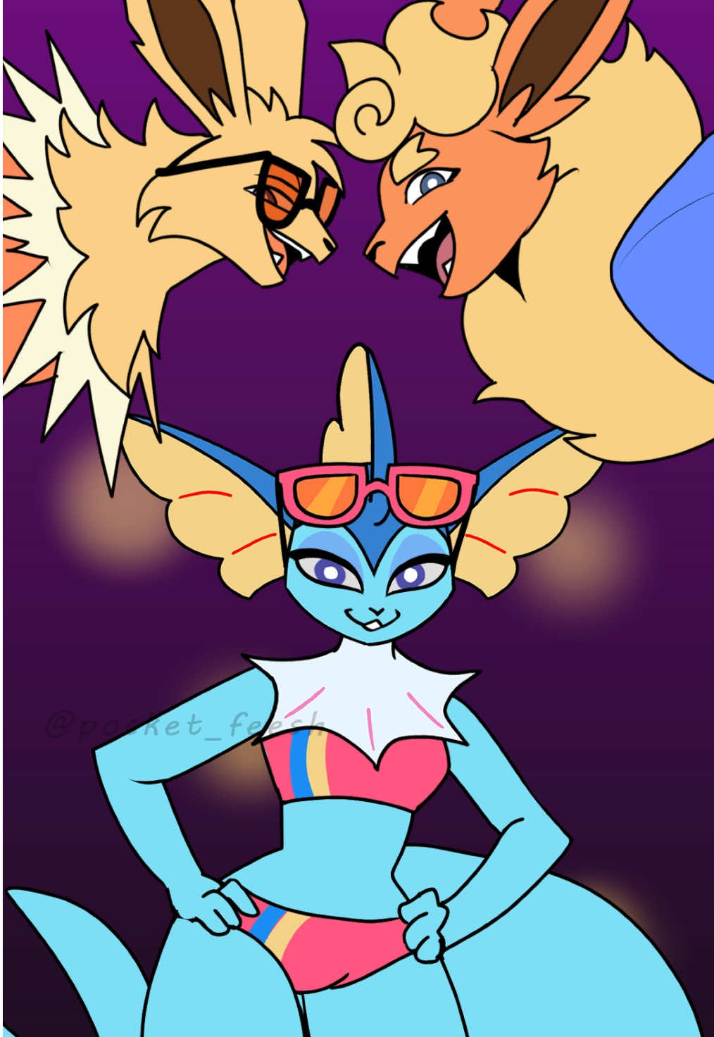 If you good, she will take you home with her~ #vaporeon #pokemontiktok #eeveelution #pokemon #animation 