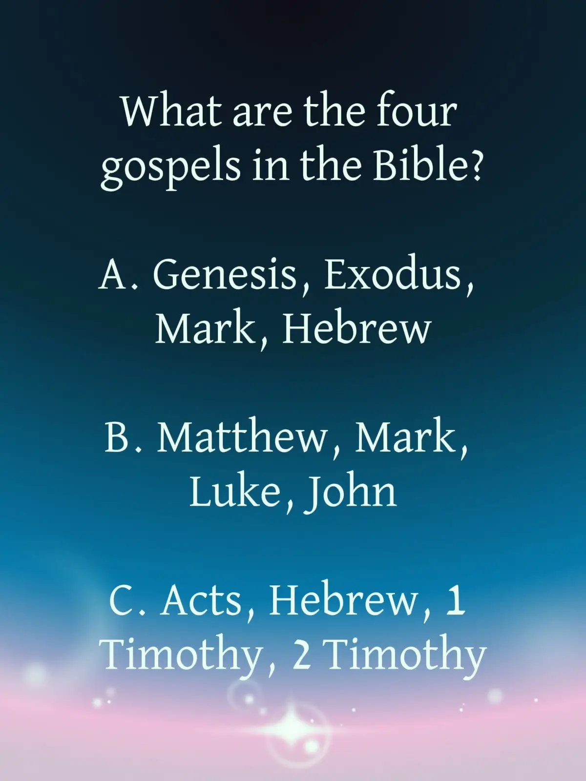 What are the four gospel in the Bible?