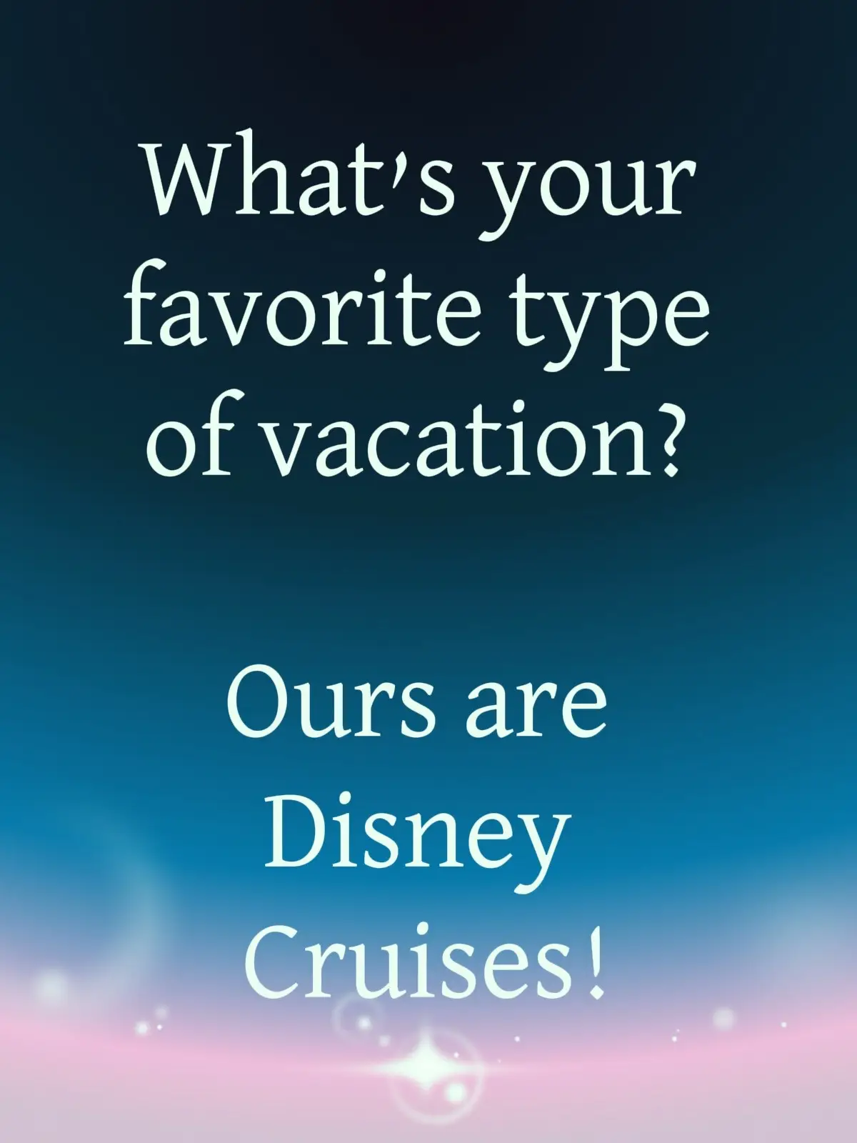 We love Disney Cruises! We aren’t park people unless it’s cool out and only for a few hours. But I’ll take a Disney cruise any day!