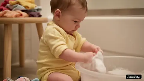 🍼👕 Even the smallest hands gotta help sometimes…#fyp #foryou #cute #viral #funny 