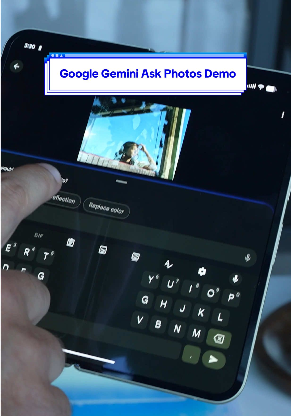 Demo of Ask Photos, the new #Gemini feature available on the #Pixel10ProFold and the rest of the #Pixel10 family revealed during #MadeByGoogle. You can quickly create #generativeai edits using Gemini's suggestions or your own prompts! 📸