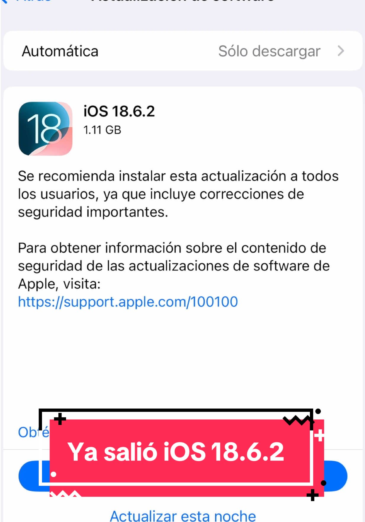 🔥Ya salió iOS 18.6.2 para todos!! ¿Novedades? #ios #apple #iphone 