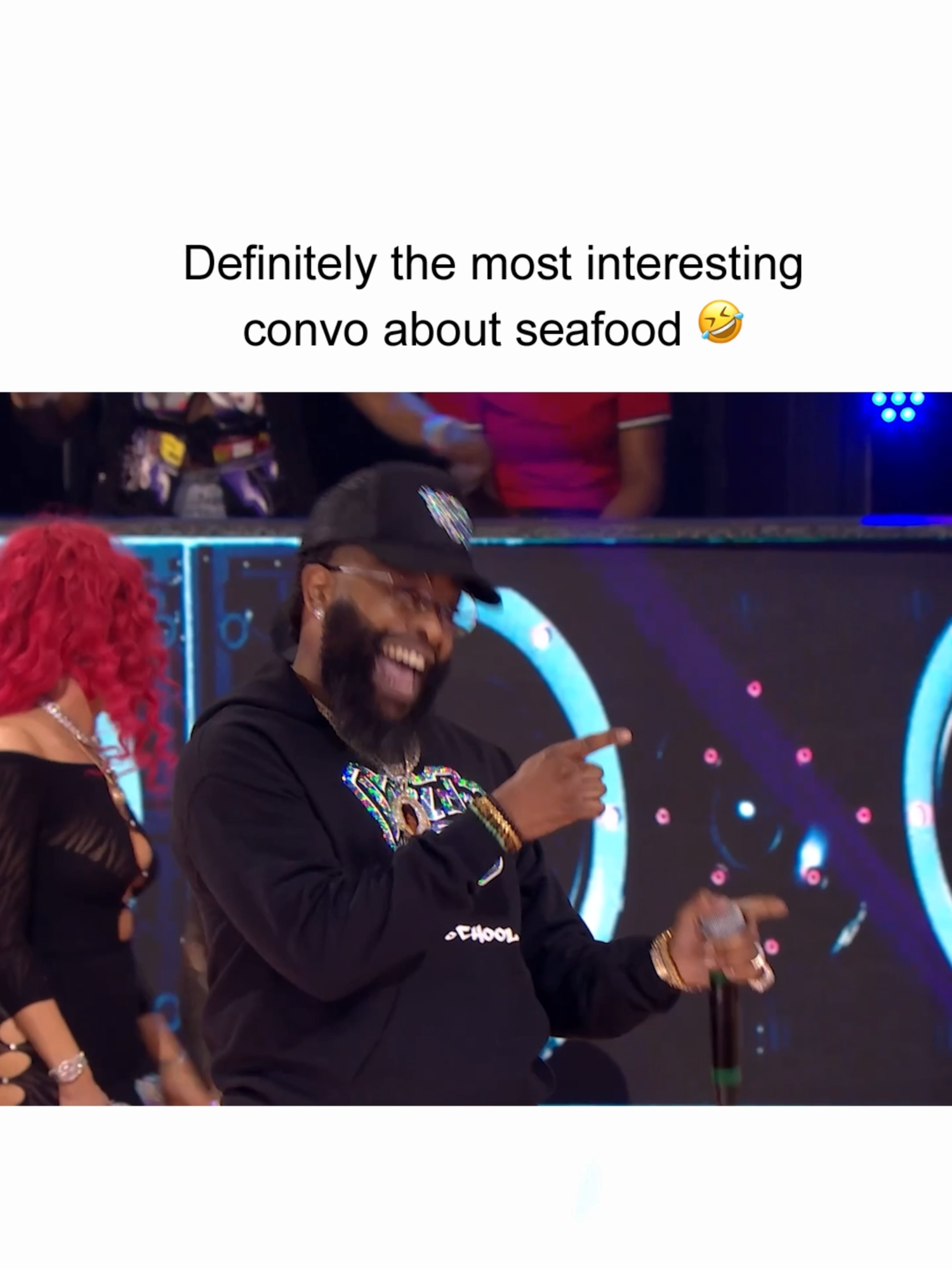 All of a sudden I'm hungry 🤣 #WildNOut #chicobean #joeydardano #funny #jokes #laugh #laughing #rap #rapping #lol #seafood