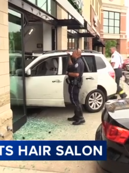 A car crashed into a north suburban hair salon Wednesday morning. #evanston #crash