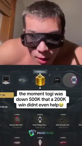 the moment togi was down 500K that a 200K win didnt even help😭 #kickstreaming 