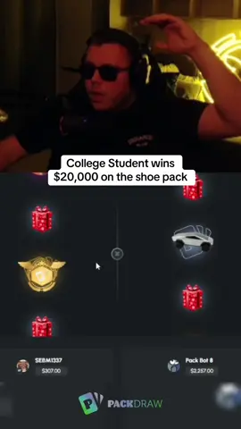 College Student wins $20,000 on the shoe pack #kickstreaming 
