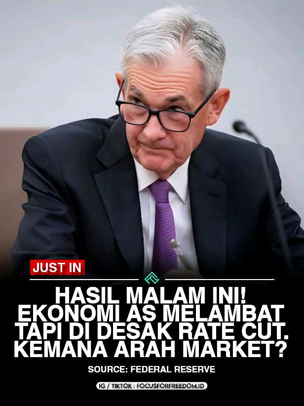 ringkasan dri FOMC minutes 20 Agustus 2025 (waktu as) alias malam ini: Ekonomi AS melambat, tapi tenaga kerja masih solid. Inflasi tetap di atas target → Fed hati-hati. Suku bunga ditahan 4.25–4.50%, mayoritas sepakat. 2 anggota ingin rate cut 0.25% → sinyal dovish awal. QT lanjut jalan Fed tetap data dependent, siap ubah kebijakan kalau risiko muncul. #fyp #jeromepowell #capcut #btc #altseason 