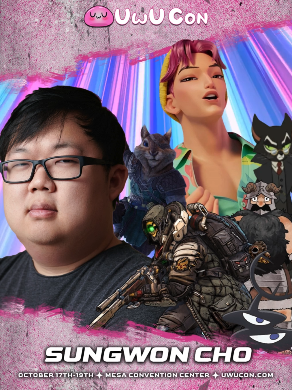 We are ABS-olutely thrilled 😉 to announce SungWon Cho will be attending UwU Con 2025! 😍🌽 SungWon Cho, also known as @prozd_tiktok, is a YouTuber and voice actor. You may have heard him in his roles as: 💚 Abby “Abs” Saja from KPop Demon Hunters 💚 Senshi in Delicious in Dungeon 💚 FL4K in Borderlands 3 💚 Mordecai Heller in Lackadaisy 💚 Ratatoskr in God of War: Ragnarok 💚 Woo Jinchul in Solo Leveling (English) 💚 and more! Grab your popcorn 🍿 & meet us at UwU Con on Oct. 17-19 at Mesa Convention Center in Mesa, Arizona! Catch the summer sale at uwucon.com 🎟 #kpopdemonhunters #kpopdemonhuntersabby #abbysaja #sajaboys #arizonaevents #animeconvention