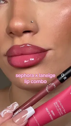 how unreal & juicy is this lip combo 🍓💋  using sephora collection 8HR transfer proof lipliner ‘cinnamon brown’ & laneige glowy lip balm ‘berry’ 🩷 @Sephora UK @sephora @LANEIGE UK @laneige_us  #sephora #laneige #lipbalm #glossylips #lipcombo  