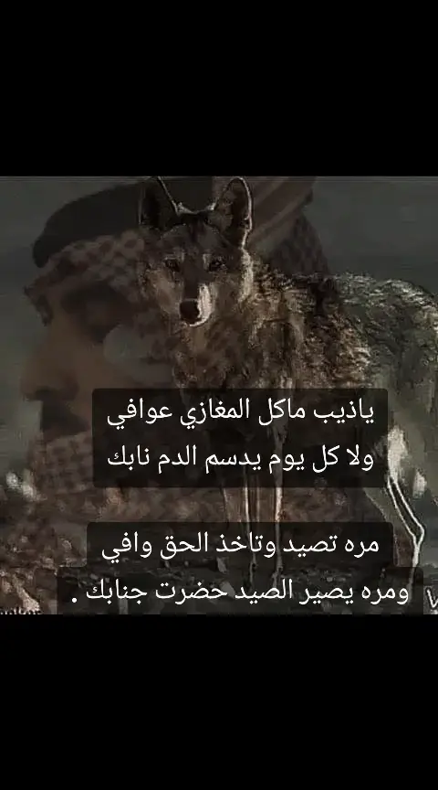 ياذيب ماكل المغازي عوافي ولا كل يوم يدسم الدم نابك #قصيده_شعر_بوح_كلام_من_ذهب  #قصيده #explore #قصايد_شعر_خواطر #___musically___ 
