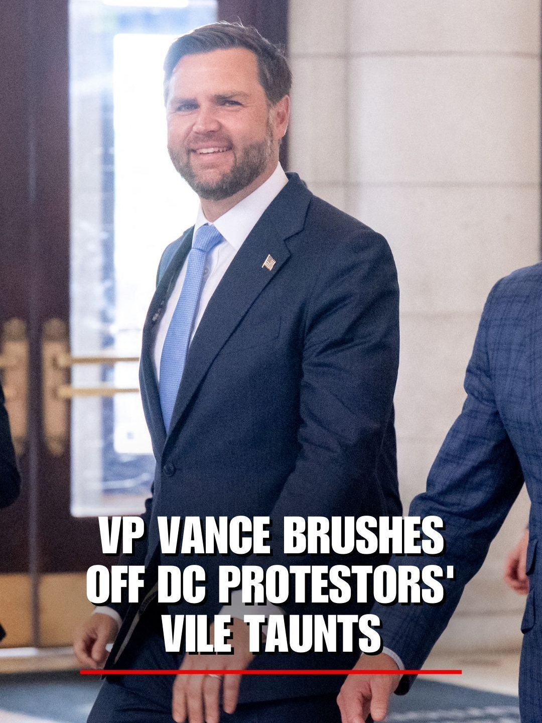 Vice President JD Vance brushes off protesters who berated him as he was walking inside DC's Union Square.