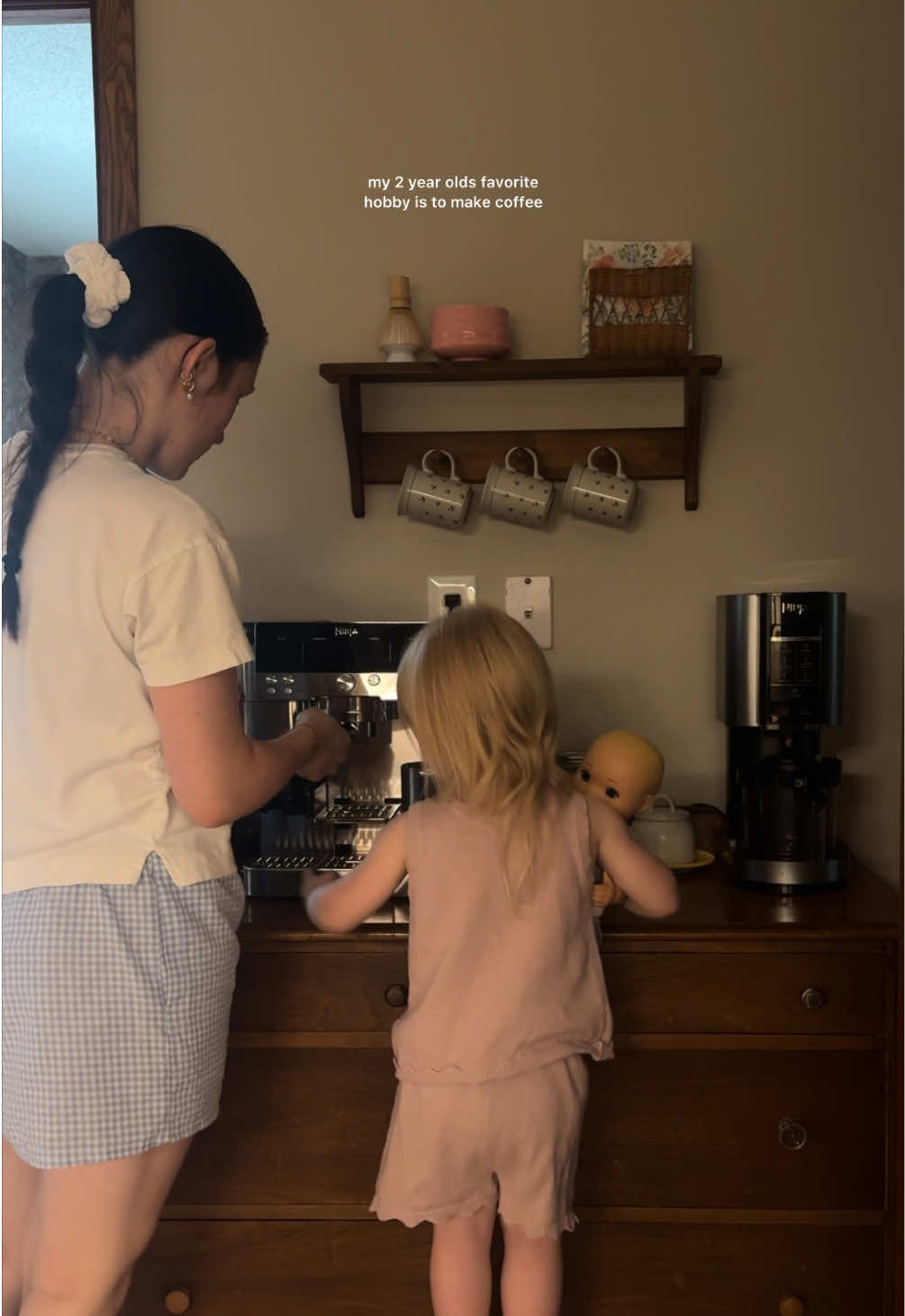 my little barista  @Ninja Kitchen our favorite <3  #coffeeathome #makecoffeewithme #sahm #toddlermom #ninjaluxecafé 