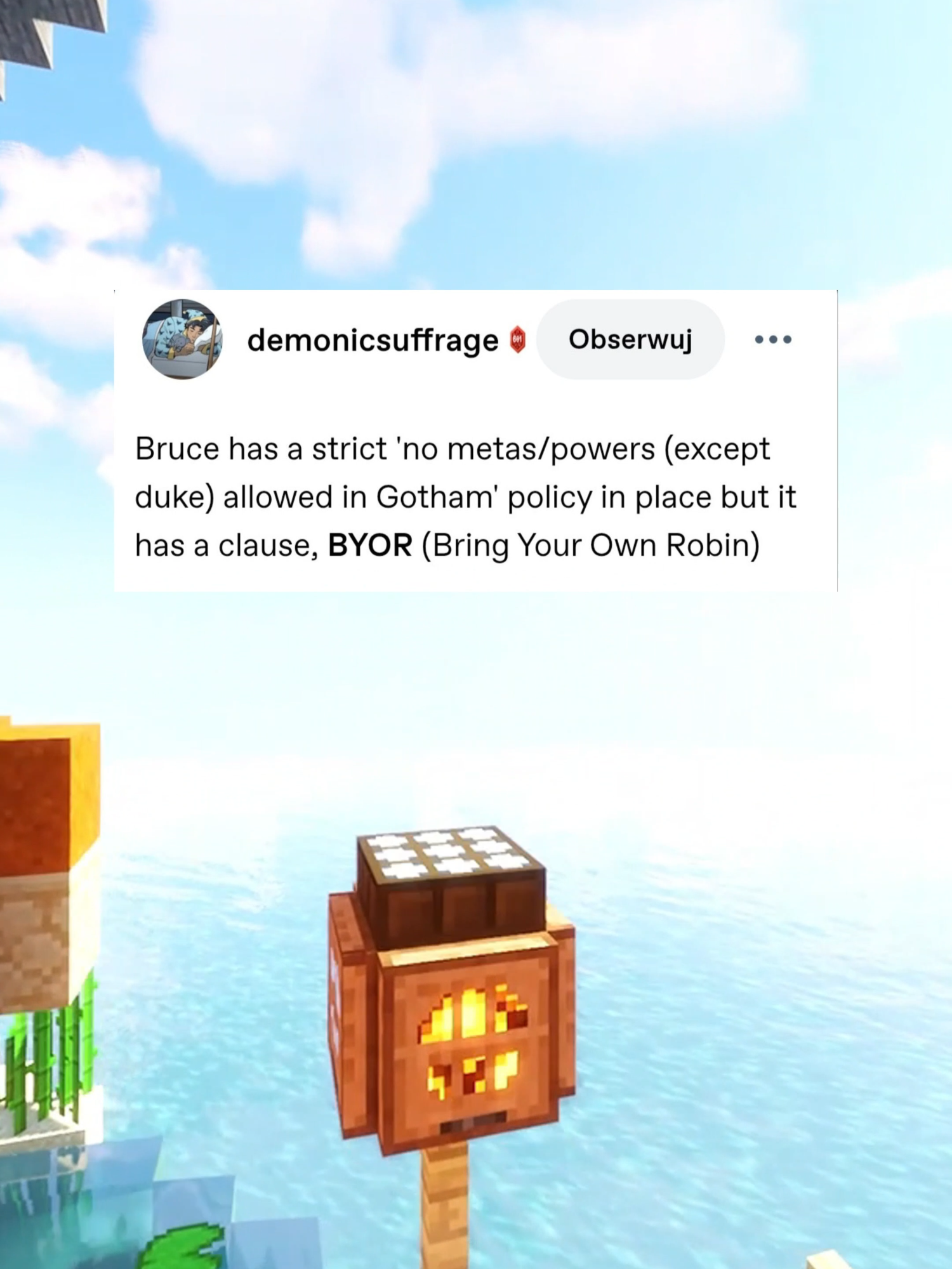 Batman's Gotham Entrance System For Meta People| Bring Your Own Robin System | Funny DC Batfam Tumblr Post #fyppp #fypツ #fypag #fypageシ #tumblr #dc #dccomics #jasontodd #brucewayne #batfamily #batfam #batman #timdrake #batkids #richardgrayson #alfredpennyworth #damianwayne #superman #clarkkent #greenlantern #haljordan #redhood #redrobin #nightwing #shorts #tumblrpost #tumblrvideo #Minecraft #minecraftparkour #gameplay #meme