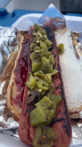 The best hot dog I’ve ever had hands down…you can catch him at tractor supply from 11-3@GoodDawgCatering @SasquatchOutdoors505 #fyp #viral #hotdogs#albuquerque #food 