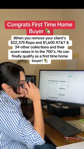 Congrats. first time home buyer!! when you remove your client car repo, AT&T abd 34 other Collections raising their credit score way into the 700's 📈 Now he can qualify as a first time home buyer👍🏻 #creatorsearchinsights #financialfreedom #removecollections #helpme #creditscorematters 