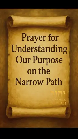 Prayer for Understanding Our Purpose on the Narrow Path Abba Yahuah, We come before You in humility, knowing the way is narrow and few will find it. Open our eyes to see the steps You have placed before us, that we may not stumble into distractions or stray into the wide road of destruction. Through Yahusha, our Deliverer, help us to understand the purpose for which You formed us. Remind us that our lives are not our own, but are designed to bear fruit for Your esteem. When doubts rise, quiet our hearts with Your truth. When the world tempts us to follow its broad ways, give us courage to remain steadfast in Your covenant. We know that as the Remnant, we are set apart, chosen to walk differently from the crowd. At times this calling feels heavy, and we may feel alone, misunderstood, or even rejected by the world. Remind us that this separation is not punishment, but a mark of belonging to You. Give us strength to rejoice in being Yours, and help us embrace the narrow path as proof of Your love and choosing. Teach us to find joy in obedience, to walk with patience, and to trust that every step on this path is guided by Your hand. May our journey reflect Your light so others may be drawn to the narrow way that leads to life everlasting. We release our will to Yours and declare that our purpose is in You alone. In the Name of Yahusha Ha’Mashiach we pray, Amein. Like, Follow and Share for more truth. Join our Telegram Research Community. Link in bio.  #Yahuah #prayer #yahusha #remnant #Yah 