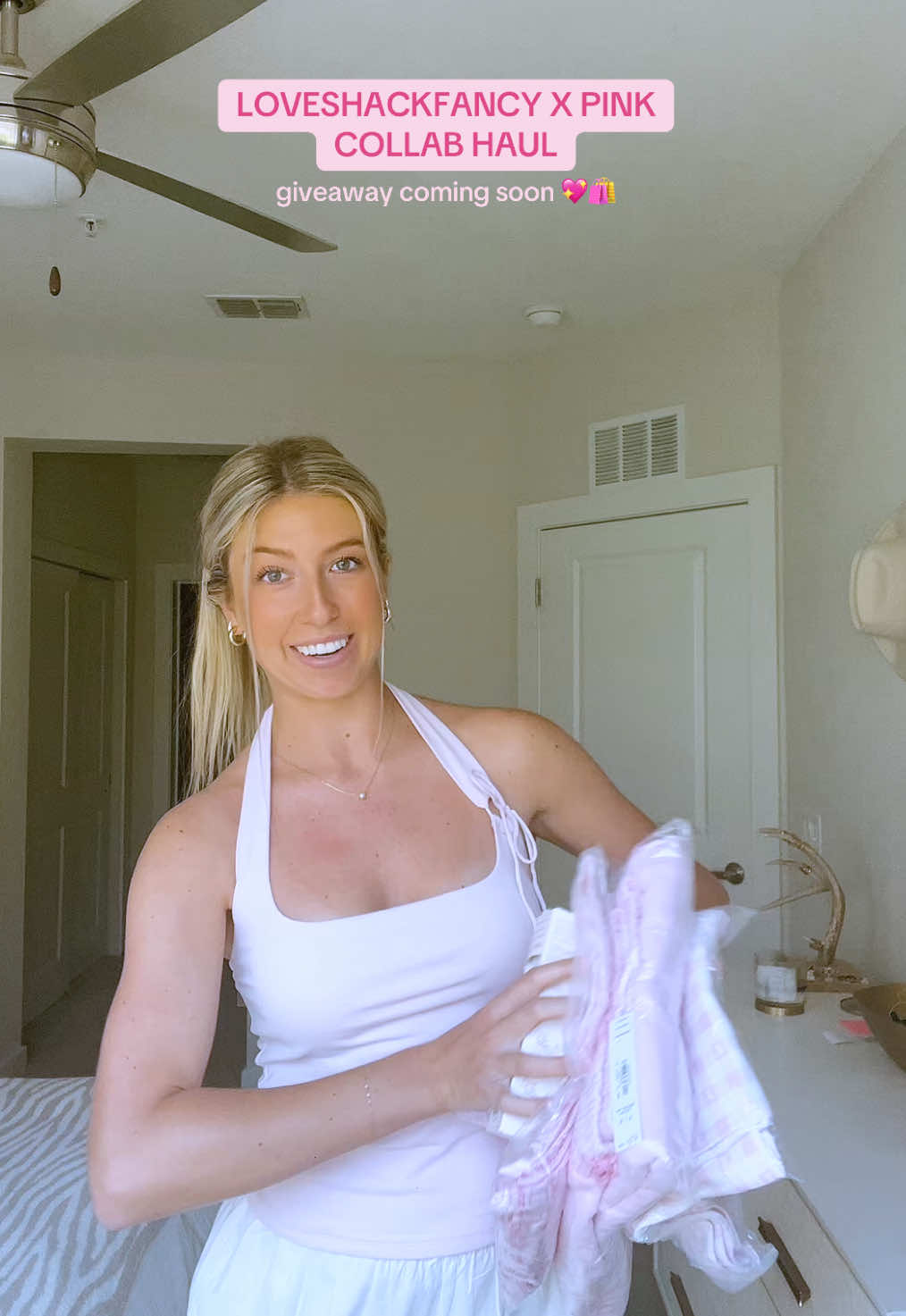 i’m so obsessed with these clothes!! 💗 try on at the end & i need to know if the pink gingham pants are cute enough?! #loveshackfancy #loveshackfancyxpink #pinkxloveshackfancy #pink #collab @LoveShackFancy 